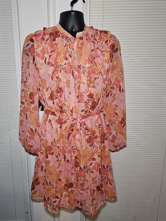 LC Lauren Conrad Dresses & Skirts - Lauren Conrad Cottagecore Dress Size Large Romantic Chiffon Ruffle